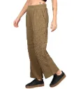 Alan Jones Clothing Women's Straight Fit Mid Rise Solid Stretch Waffle Straight Pants