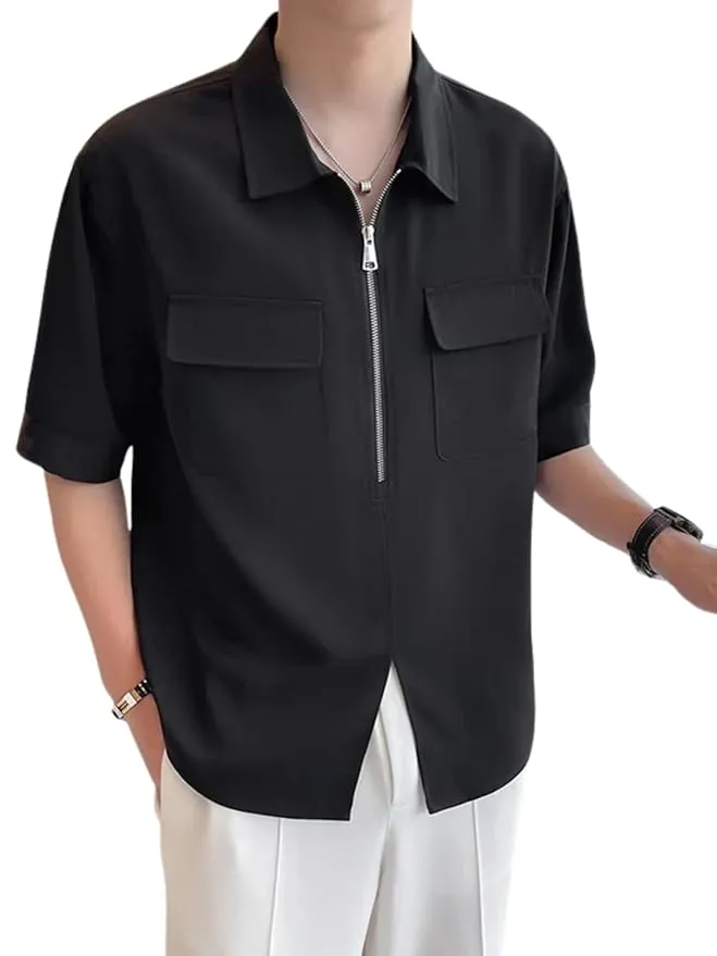 GRECIILOOKS Tshirt for Man | Plain Casual Mens Tshirt | Lycra Blend Regular fit | Half Sleeve T-Shirt Office (S)