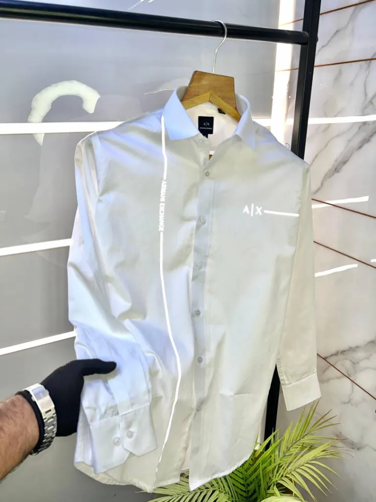 Arman_i Exchange Reflective White Premium Shirt With Brand Box Packing And Carry Bag F653-WH