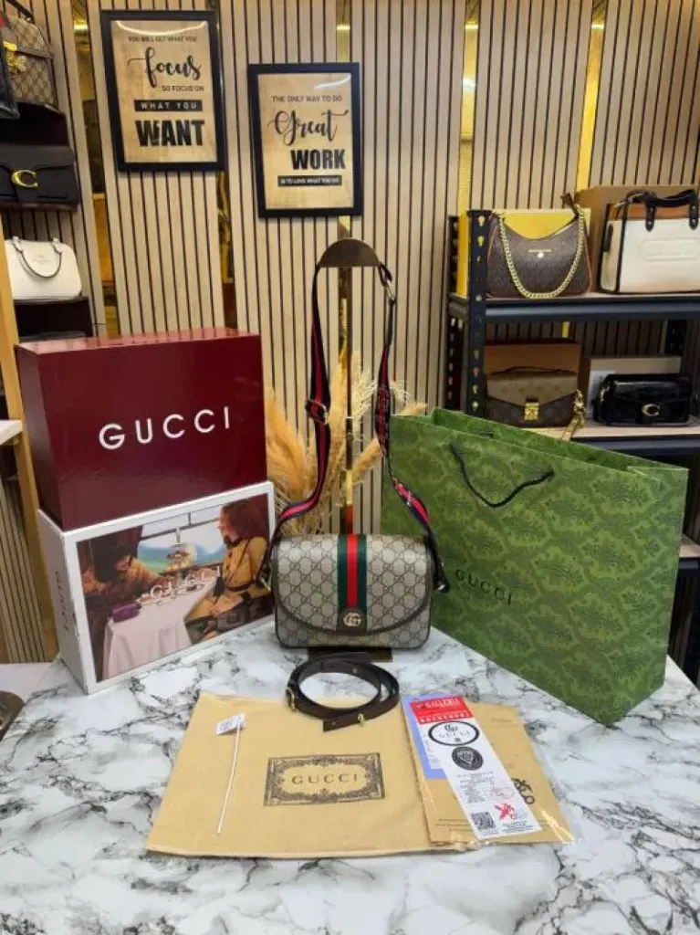 Gucc_i GG Supreme Canvas Leather Shoulder Bag With Double Box And Dust Bag Including Carry Bag (722117)