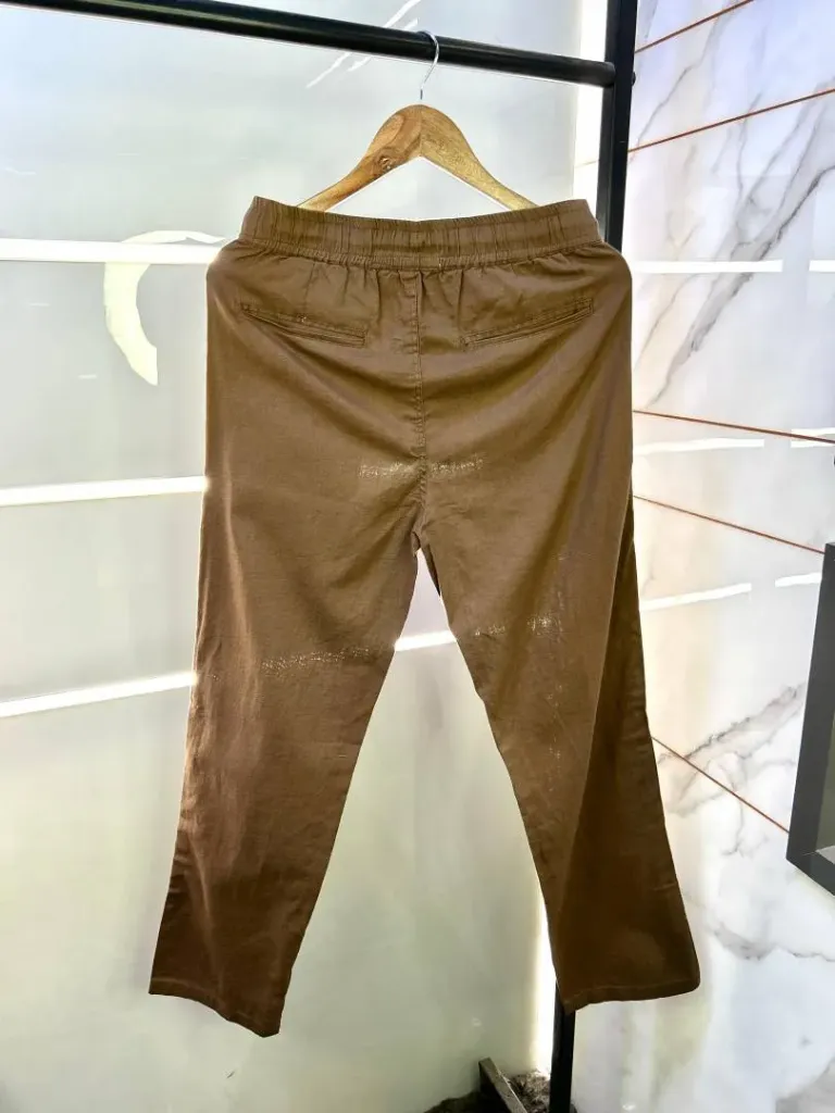 Zar a Dark Brown Linen Relax fit Super Premium Trouser F2879-DBR