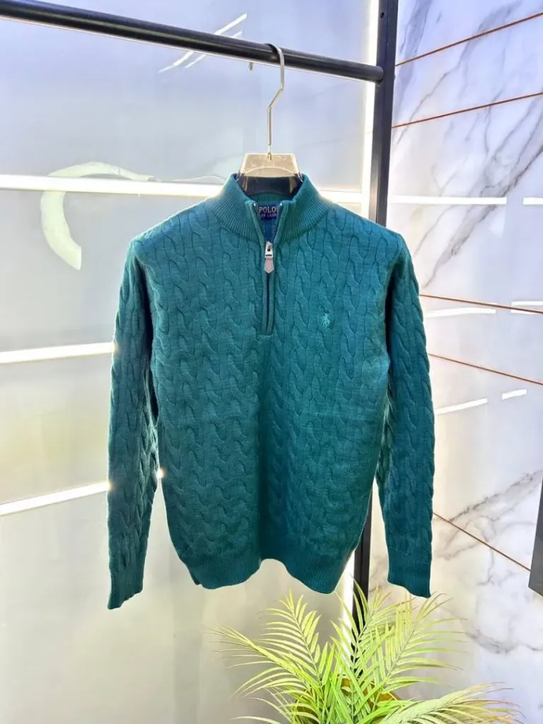 Ralph_Lauren Green Imported knitted Super Premium Pullovers F3281-GR