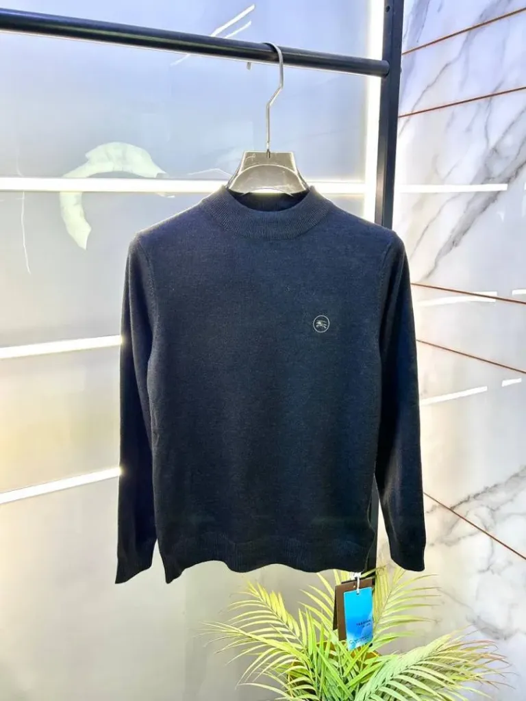 Burberr y Dark Grey Imported High Neck Premium Pullovers F3307-DGY