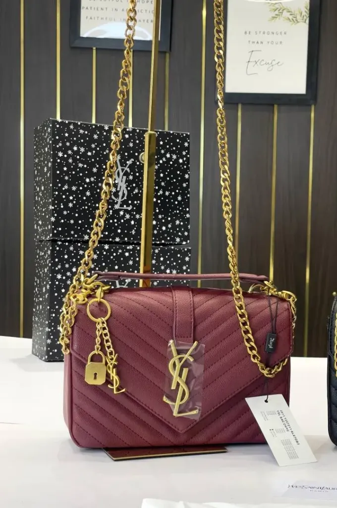 Ysl classic messenger college bag with og box(1324black)