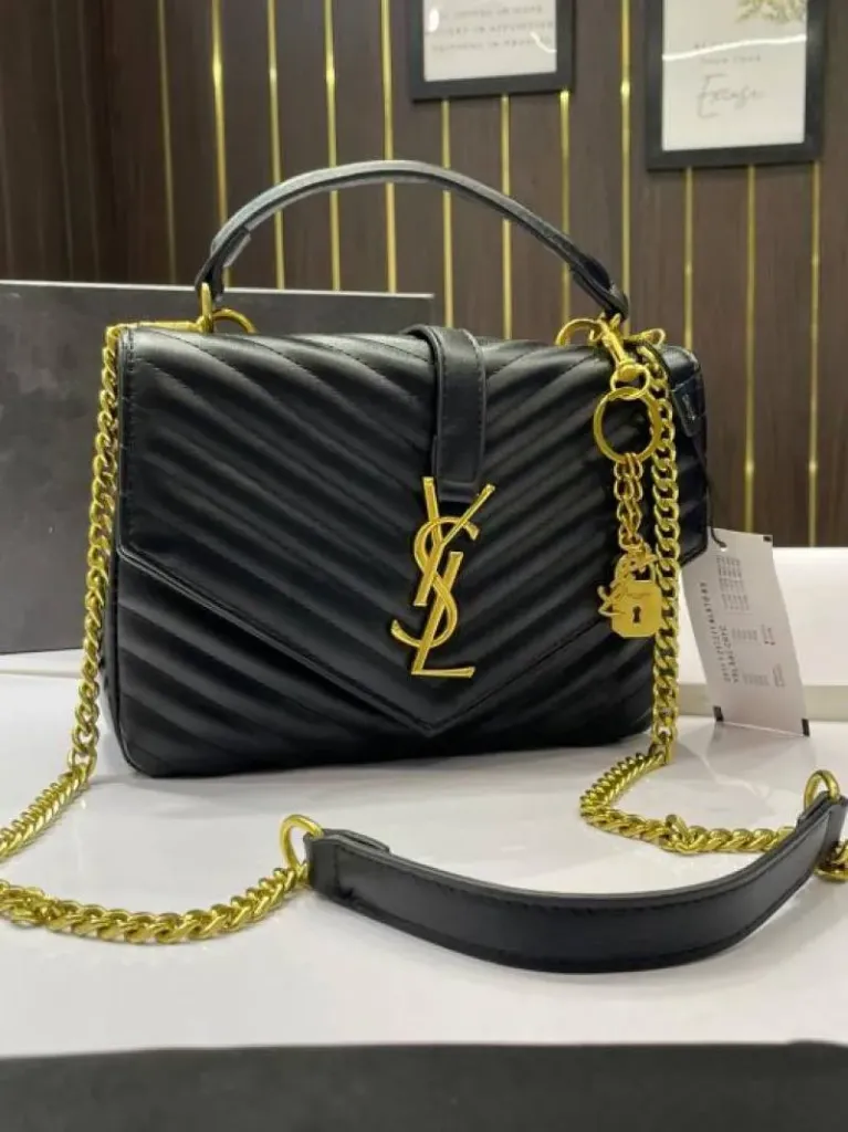 Ysl classic messenger college bag with og box(1324black)